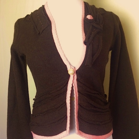 Anthropologie Sweaters - Like New Anthropologie Field Flower Bwn/Pink Cardi